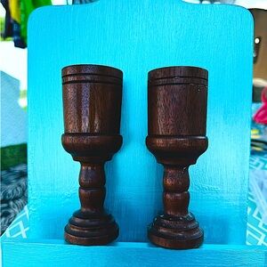 Vintage Wood Cups set of 2